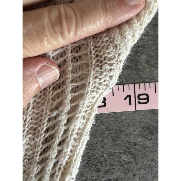 Vintage Y2K Mossimo Crochet Sweater Womens Size XS Ivory Open Knit Elena Gilbert - Picture 8 of 11